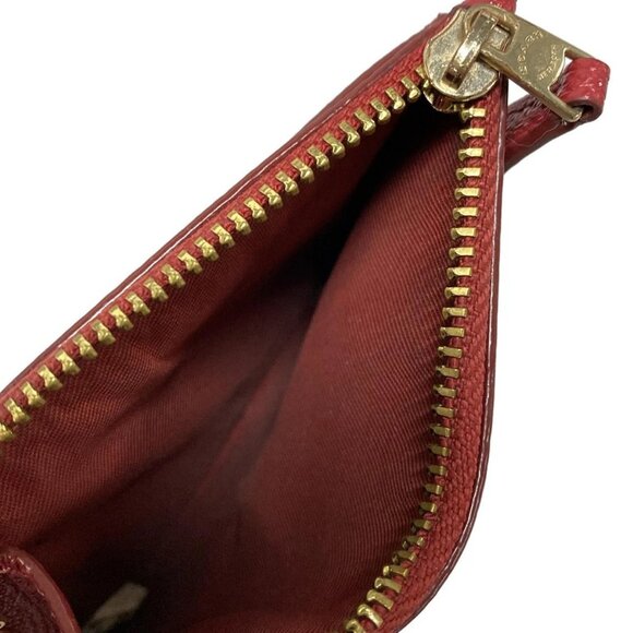 Auth COACH - F12186 Red Leather Coin Case - Picture 8 of 12